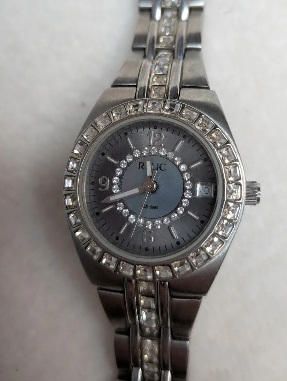 Relic Wet Silver Tone Crystal Accent Watch ZR11774 7
